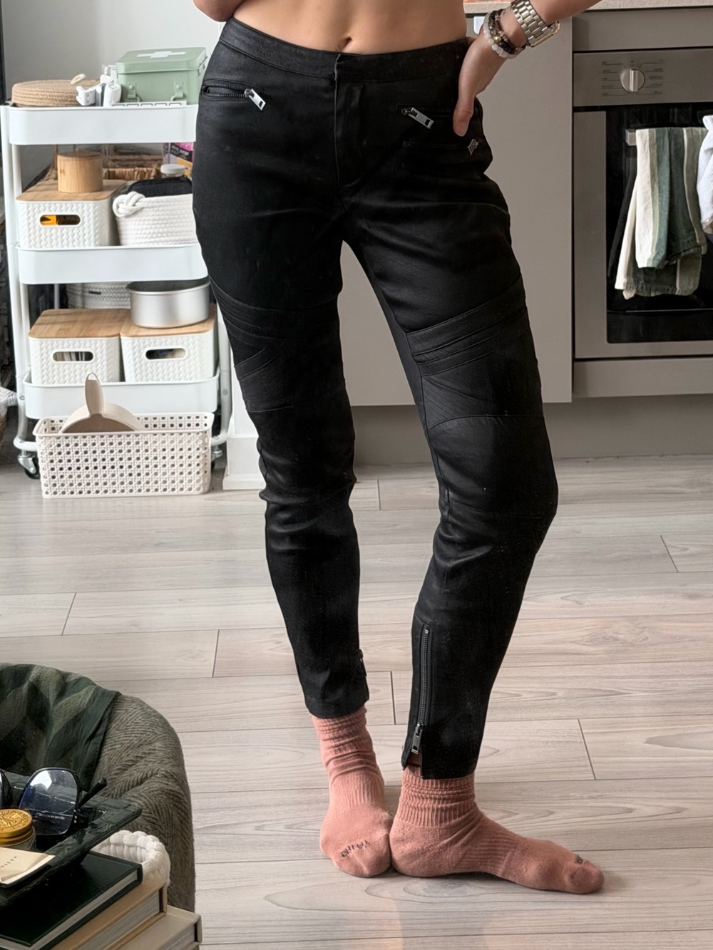 Talula Black Skinny Moto-Style Pants
